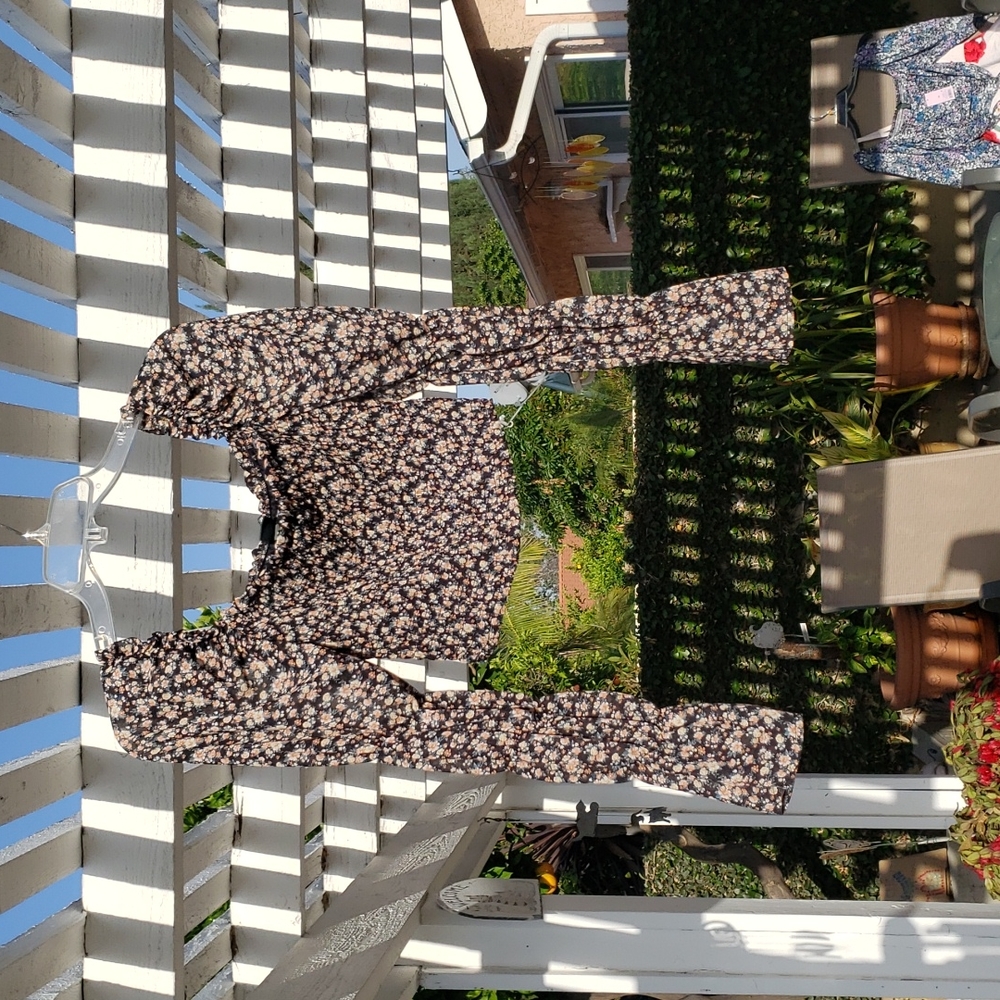 Black crop top with pink flowers
